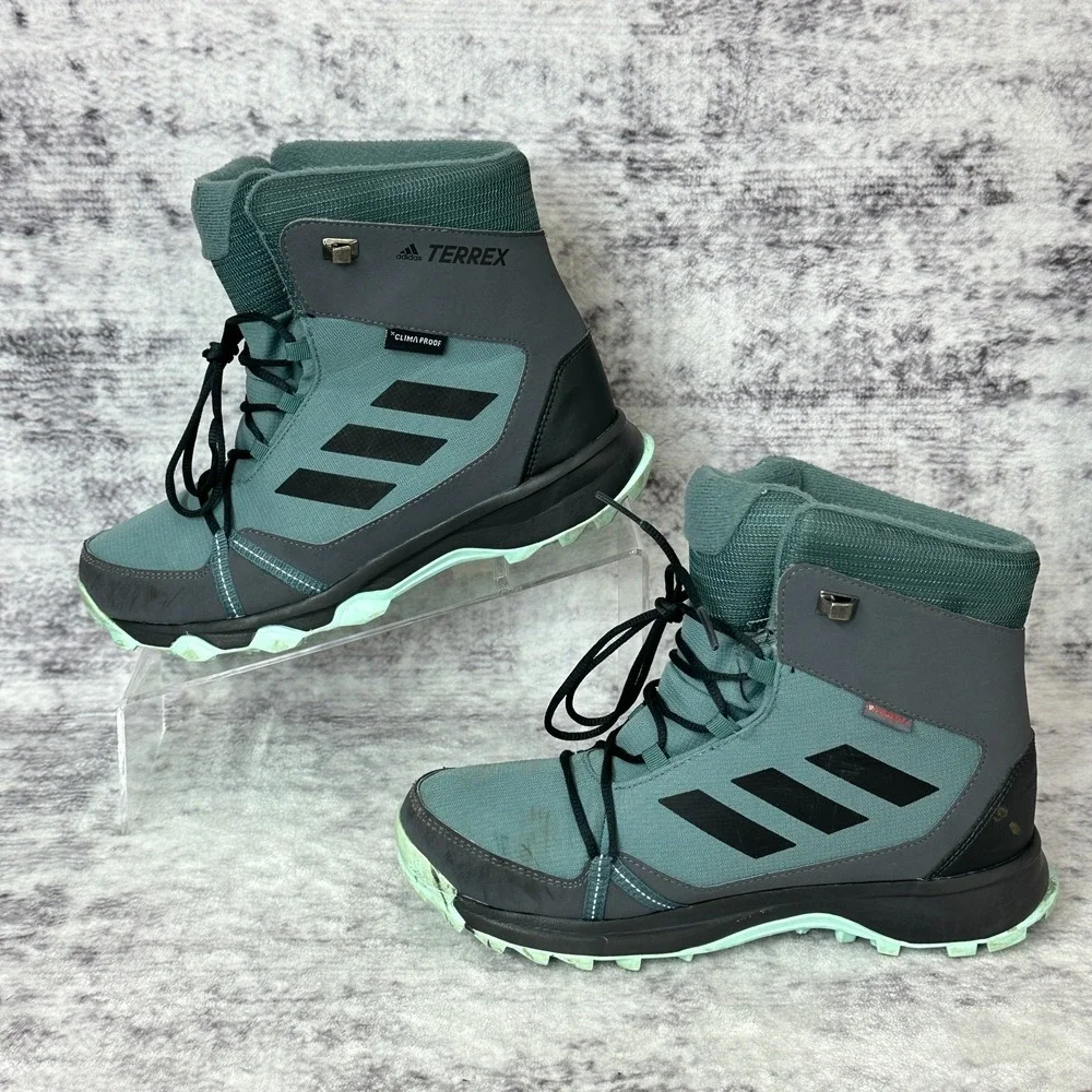 Adidas Terrex Climaproof Boots Unisex Youth Size 5 Outdoor Winter Hiking Teal